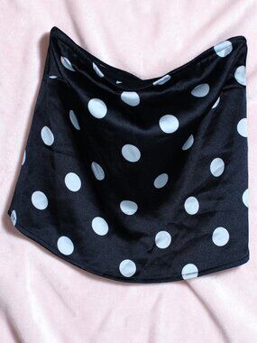 Altar'd State Black & White Polka Dot Strapless Crop Top